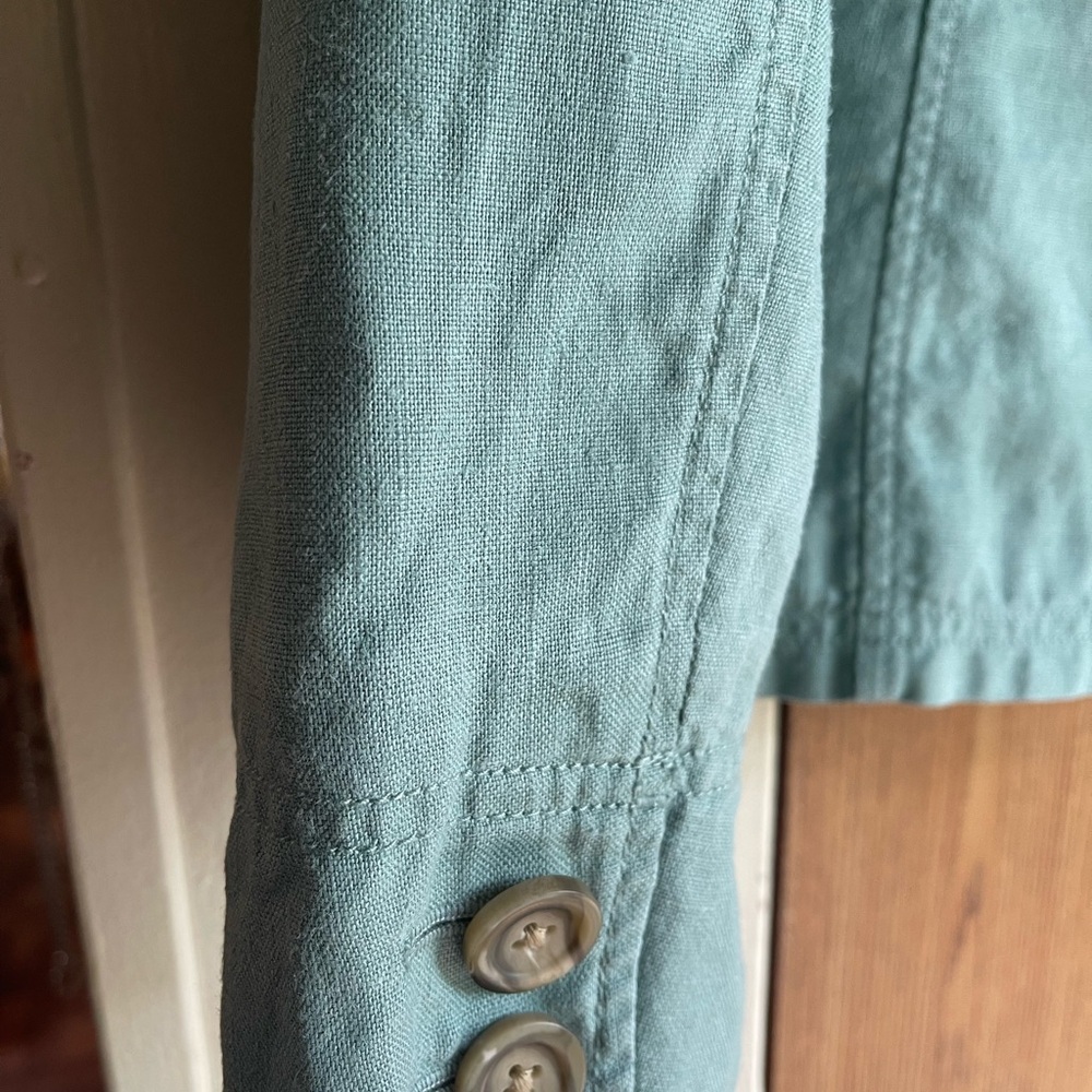 LL Bean Gorgeous Seafoam Green Linen Blazer